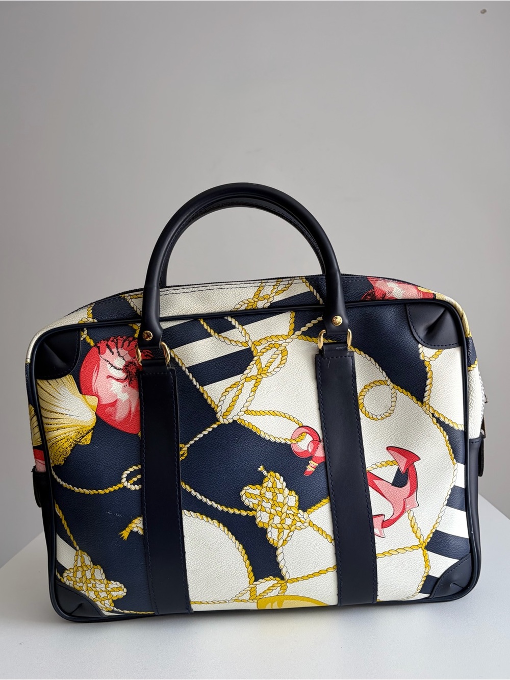 Vintage 1990s - My Good Decision - Nautical Scarf Satchel Tote - Picture 5 of 9
